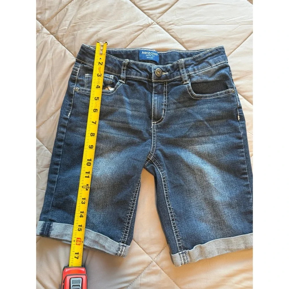 Girls denim shorts Arizona jean co size large (12) adjustable waist summer Y2K
